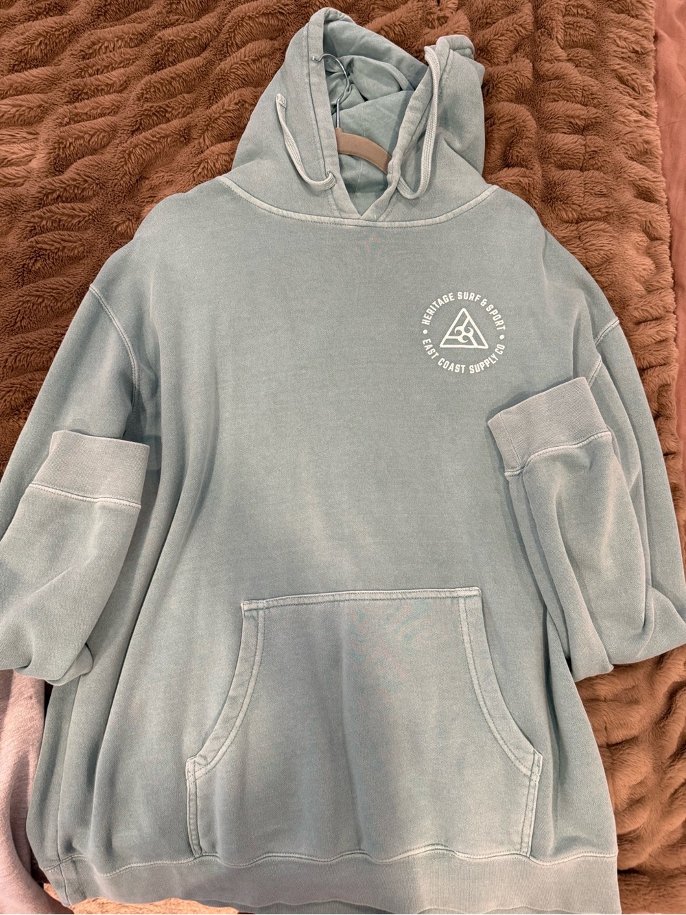 Relaxed Hooded Pullover Sweatshirt - Seafoam Green